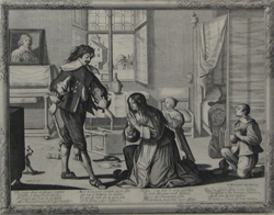 Abraham Bosse. French, 1602-1676. Le Mari battant sa femme (The Wife-Beater). Etching with engraving, c. 1633. Robert S. and Naomi C. Dennison Acquisition Fund