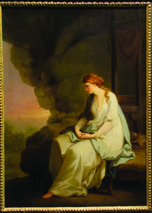 Angelica Kaufmann, Penelope Weeping Over the Bow of Ulysses, ca 1779, oil on wooden panel. Louise Crombie Beach Memorial Fund.