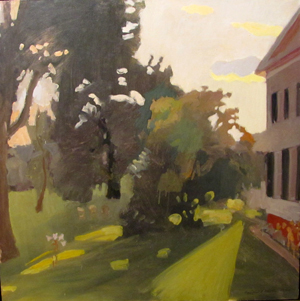 Fairfield Porter, Sunset and Lilies, 1960, oil on canvas. Gift of Mrs. Fairfield Porter.