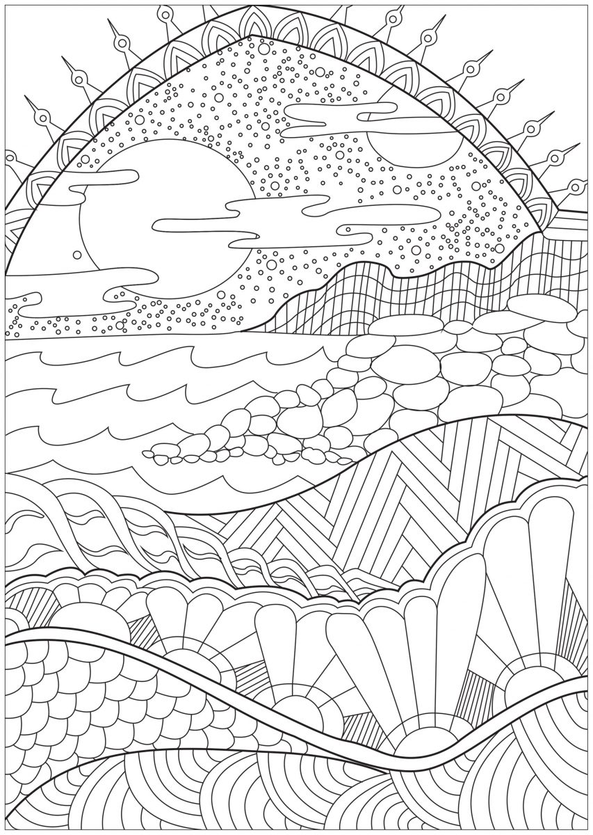 landscape coloring page